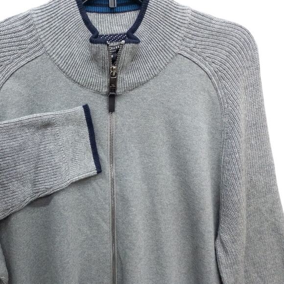 Ted Baker Patrik Slim Zip up Sweater Jacket Cardigan Gray Men's XL  Size 5 - Picture 1 of 8